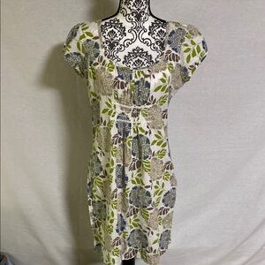 Boden Breezy Beach Cotton Floral Mini Dress - Green, Blue, Brown Good Condition